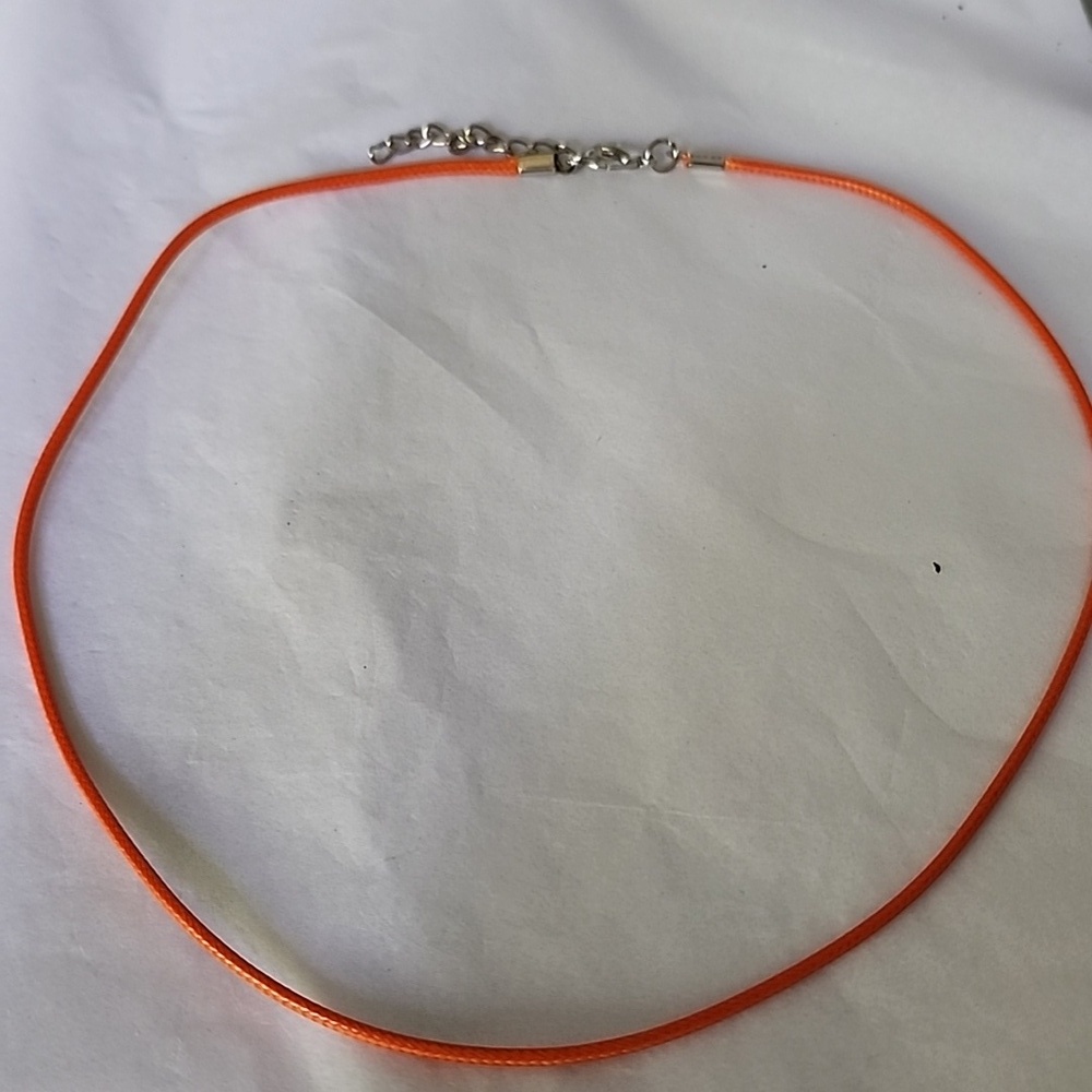 18 Inch Waxed LEATHER Lobster Close Rope Chain only PUMPKIN COLOR
